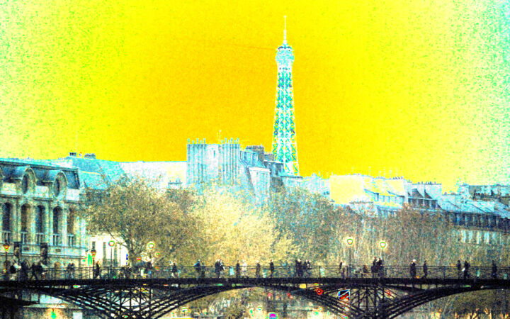 Digitale Kunst mit dem Titel "Pont des arts" von Jean Pierre Fourrey, Original-Kunstwerk, 2D digitale Arbeit