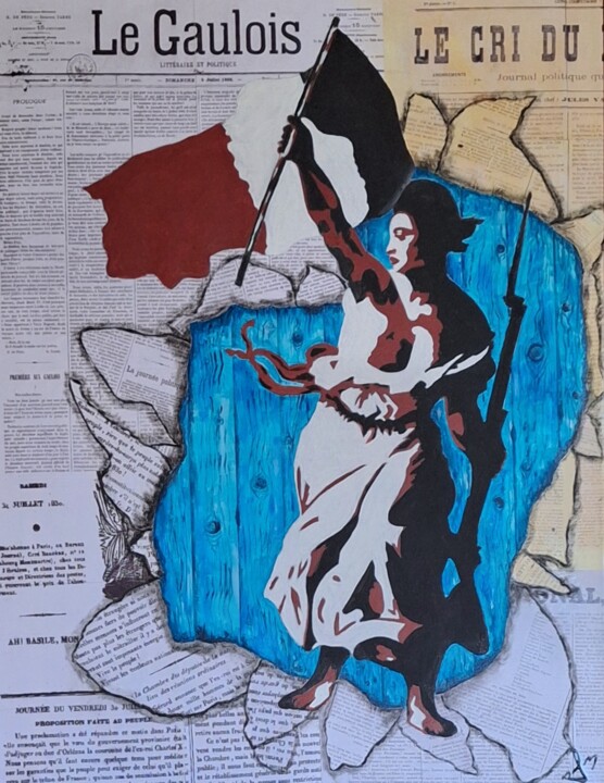Painting titled "Liberté" by Jean Pierre Fourrey, Original Artwork, Acrylic