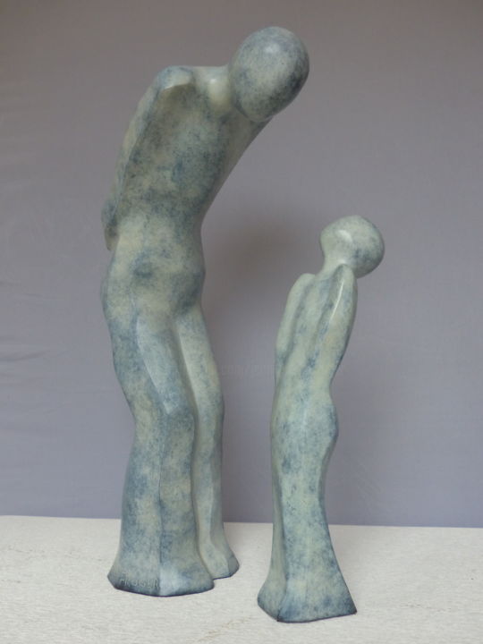 Sculpture titled "LE PAPE ET SON PETI…" by Jean-Pierre Froger, Original Artwork