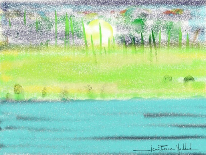 Digitale Kunst mit dem Titel "Late afternoon Raga" von Jean-Pierre Haddad, Original-Kunstwerk, Digitale Malerei