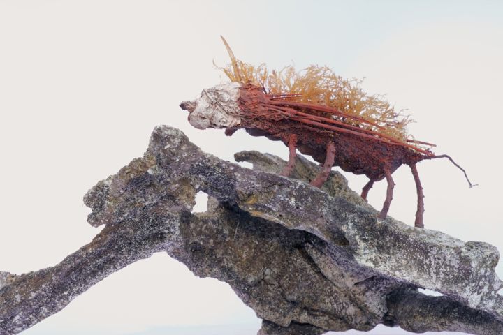 Escultura intitulada "dragon-epineux-à-co…" por Jean-Pierre Pailler, Obras de arte originais