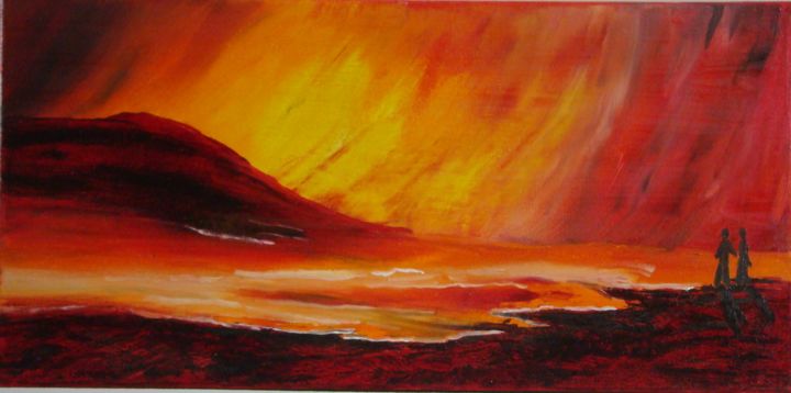 Painting titled "Sur Mars" by Jean-Pierre Parmentier, Original Artwork