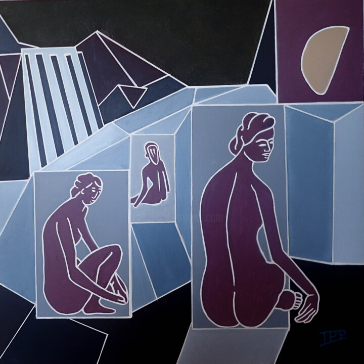 Peinture intitulée "Baigneuses juste ap…" par Jean-Pierre Piccin, Œuvre d'art originale, Acrylique