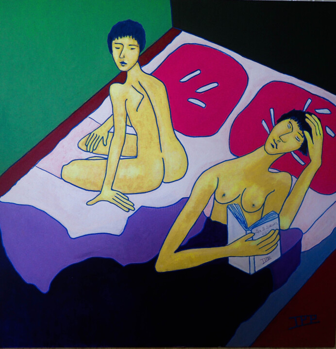 Pintura titulada "les deux sœurs" por Jean-Pierre Piccin, Obra de arte original, Acrílico