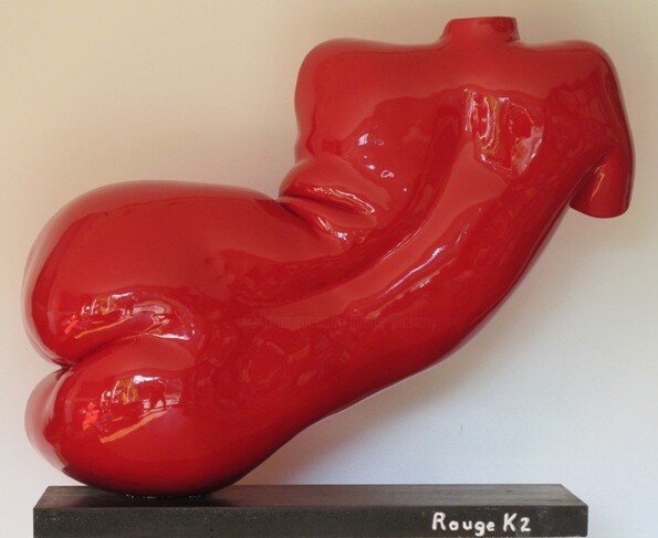 Rzeźba zatytułowany „Rouge K2” autorstwa Jean Pierre Picheny, Oryginalna praca, Odlew
