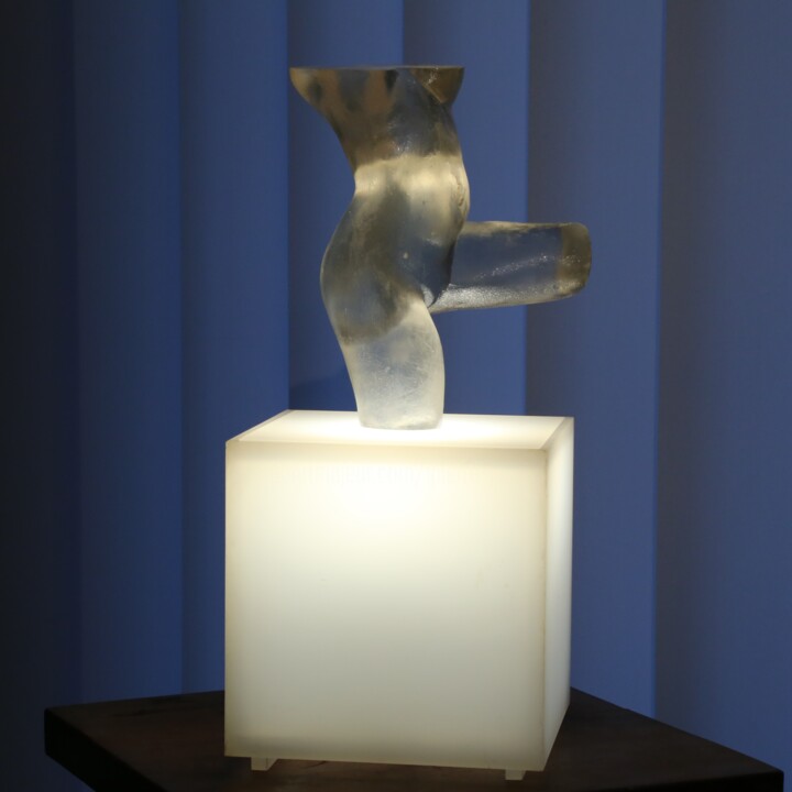 Skulptur mit dem Titel "Lampe polychrome po…" von Jean Pierre Picheny, Original-Kunstwerk, Gemischte Medien