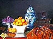 Painting titled "Abricots" by Jean Pierre Piecka, Original Artwork