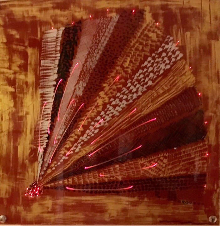 Painting titled "12 TRIBUS   Peintur…" by Jean-Pierre Querin, Original Artwork, Acrylic Mounted on Wood Stretcher frame