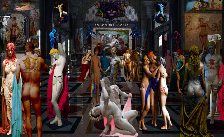 Digital Arts με τίτλο "Hot Marble (Amor vi…" από Jean Pierre Rizzo, Αυθεντικά έργα τέχνης, Ψηφιακή ζωγραφική