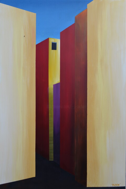 Painting titled "bloc-92" by Jean Pierre Tachon, Original Artwork, Acrylic