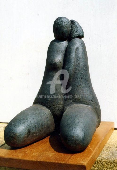 Sculpture titled "Fusion" by Jean-Pierre Tauzia, Original Artwork, Terra cotta