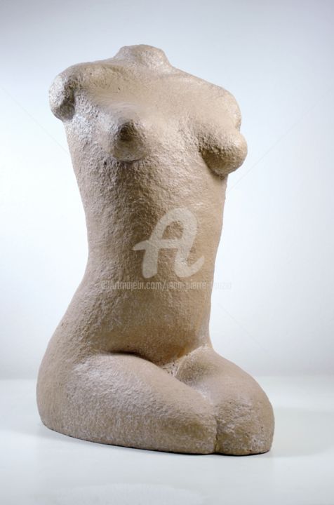 Sculpture titled "Dame blanche" by Jean-Pierre Tauzia, Original Artwork, Terra cotta