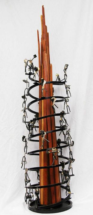 Escultura titulada "La tour de babel" por Jean Remaury, Obra de arte original, Metales