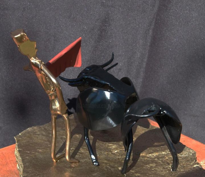 Escultura titulada "Le Toreador" por Jean Remaury, Obra de arte original, Metales