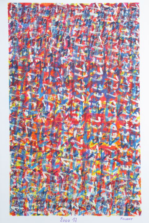 Картина под названием "2000 "17"" - Jean-Roch Focant, Подлинное произведение искусства, Акрил Установлен на Деревянная рама…