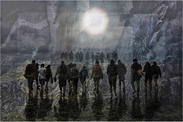 Photography titled "LA MARCHE VERS LA L…" by Jean-Thomas Bédard, Original Artwork, Manipulated Photography