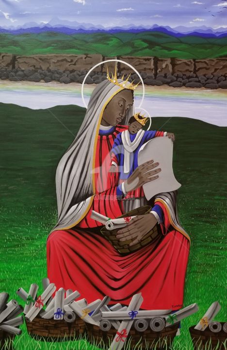 Peinture intitulée "Notre-Dame des Lett…" par Zantray, Œuvre d'art originale