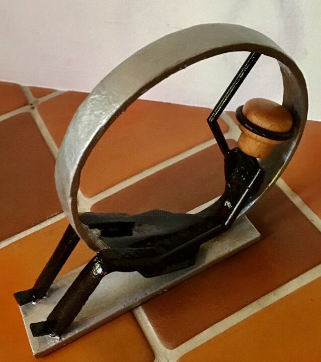 Sculpture titled "Relaxation" by Jean-Yves Grossiord, Original Artwork, Metals