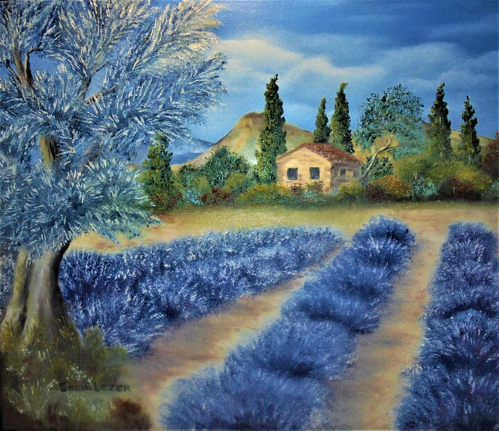 Peinture intitulée "parfum de provence" par Jean-Yves Saint Lezer, Œuvre d'art originale, Huile