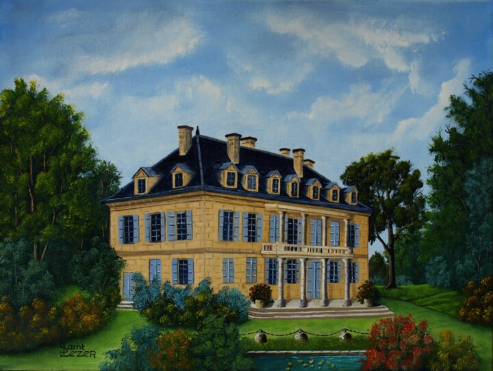 Painting titled "chateau de Saige (2…" by Jean-Yves Saint Lezer, Original Artwork, Oil