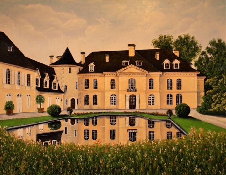 Painting titled "Chateau bouscaut (0…" by Jean-Yves Saint Lezer, Original Artwork, Oil