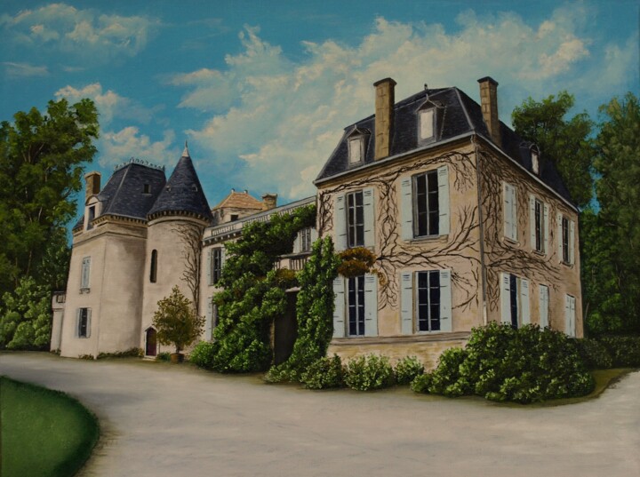 Painting titled "Chateau BARDINS" by Jean-Yves Saint Lezer, Original Artwork, Oil