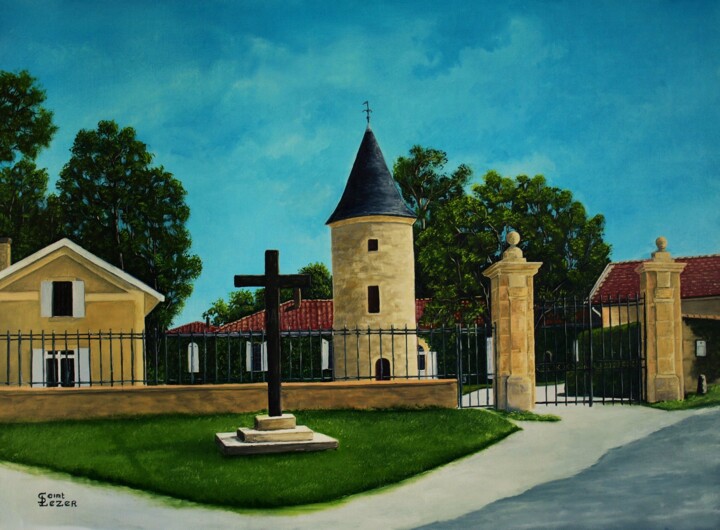 Peinture intitulée "Chateau Latour-Mart…" par Jean-Yves Saint Lezer, Œuvre d'art originale, Huile