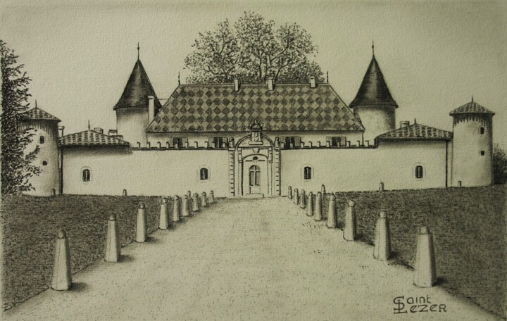Dessin intitulée "Château Hories ( sé…" par Jean-Yves Saint Lezer, Œuvre d'art originale, Crayon