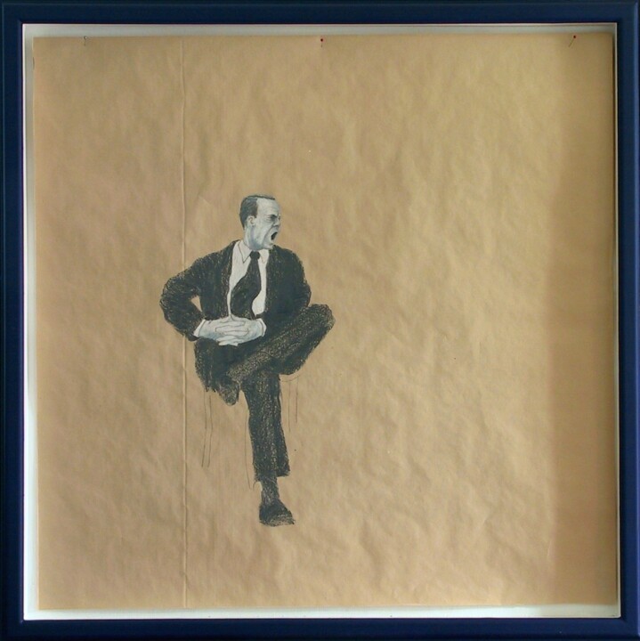 图画 标题为“Gentleman - 4” 由Jean-Yves Verne, 原创艺术品, 粉笔