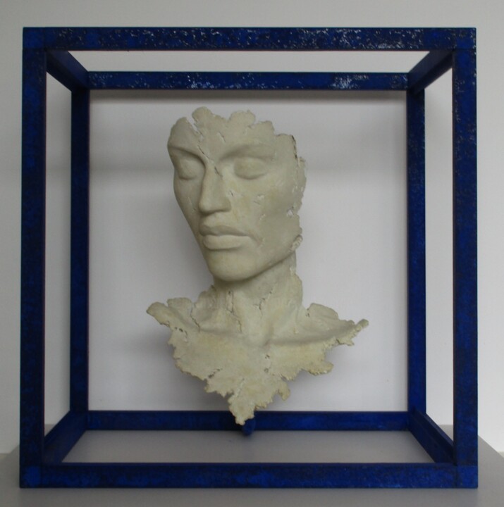 Skulptur mit dem Titel "L' heure bleue" von Jean-Yves Verne, Original-Kunstwerk, Zement