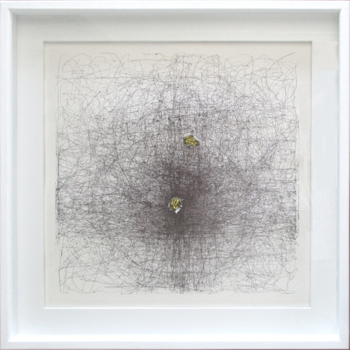 Drawing titled "été 2020 - 4" by Jean-Yves Verne, Original Artwork, Ink Mounted on Other rigid panel