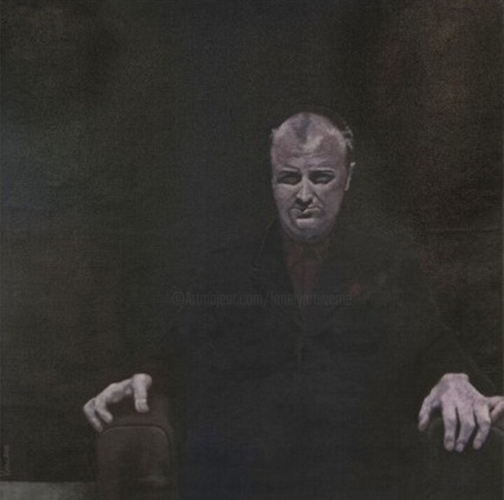 Malerei mit dem Titel "portrait d'homme as…" von Jean-Yves Verne, Original-Kunstwerk, Acryl Auf Keilrahmen aus Holz montiert
