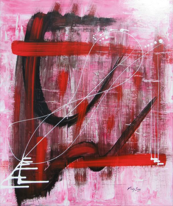 Peinture intitulée "Rose glacé" par Jean-Yves Zilio (Anje Sevy), Œuvre d'art originale, Acrylique