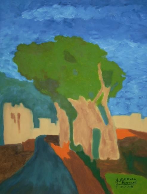 Peinture intitulée "Les Banians" par Jean Bernard Auberval, Œuvre d'art originale,