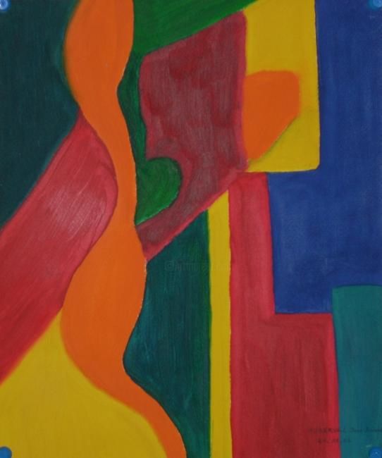 Peinture intitulée "Abstraction" par Jean Bernard Auberval, Œuvre d'art originale, Huile