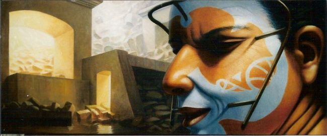 Peinture intitulée "déversoir minéralol…" par Jeanbernard Tessier, Œuvre d'art originale, Huile