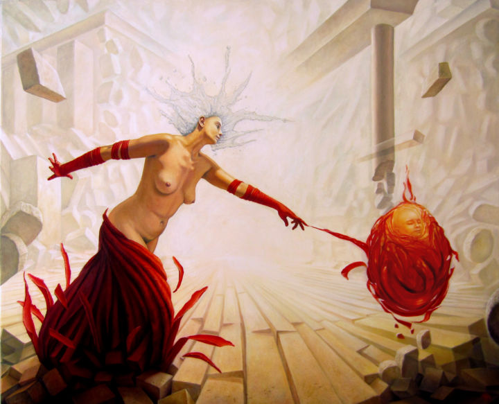 Peinture intitulée "neguentropie.jpg" par Jeanbernard Tessier, Œuvre d'art originale, Huile