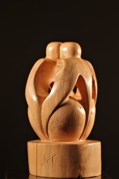 Sculpture intitulée "Gémeaux 3" par Jean-Charles Ferrand, Œuvre d'art originale, Bois