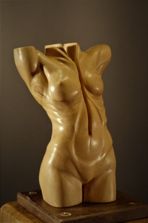 Sculpture titled "Torso-prano" by Jean-Charles Ferrand, Original Artwork, Wood