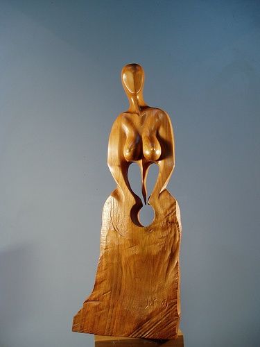 雕塑 标题为“Déesse-Mère 5” 由Jean-Charles Ferrand, 原创艺术品, 木