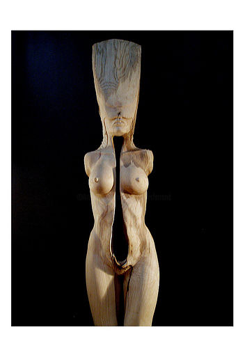 Sculptuur getiteld "Cérémonie" door Jean-Charles Ferrand, Origineel Kunstwerk, Hout