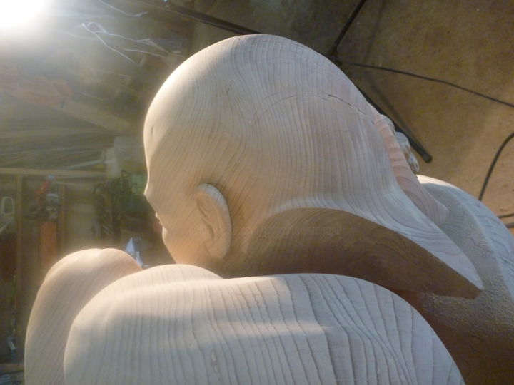 Sculpture intitulée "Céphailée" par Jean-Charles Ferrand, Œuvre d'art originale, Bois