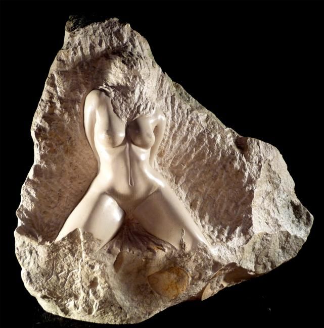 Sculpture titled "Ophélia 8" by Jean-Charles Ferrand, Original Artwork, Stone