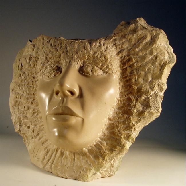 Sculpture titled "Portrait 3" by Jean-Charles Ferrand, Original Artwork, Stone
