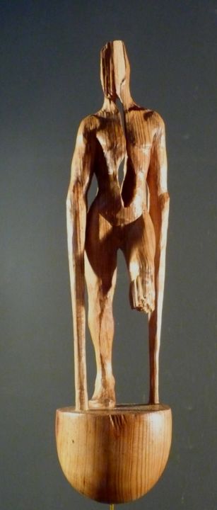「équilibre (cèdre -…」というタイトルの彫刻 Jean-Charles Ferrandによって, オリジナルのアートワーク, ウッド