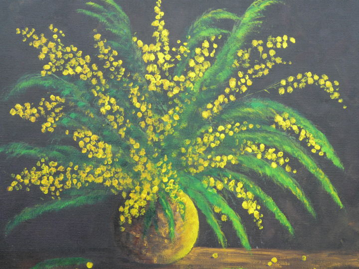 Peinture intitulée "Mimosas" par Jean-Claude Plet, Œuvre d'art originale, Acrylique