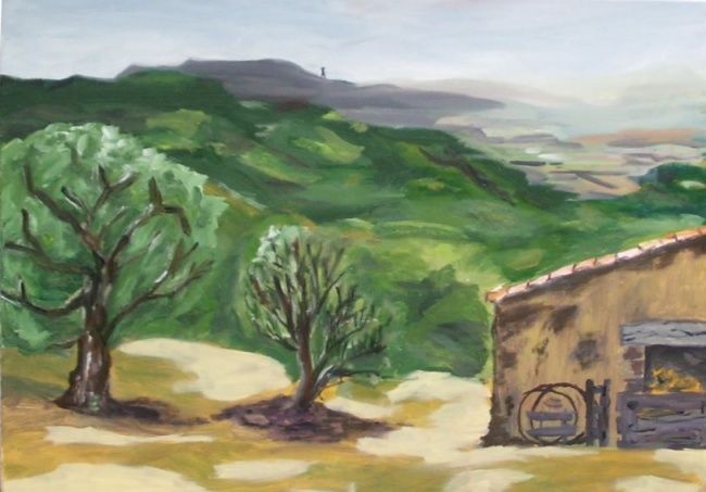 Painting titled "Panorama depuis la…" by Jean Claude Ananos, Original Artwork