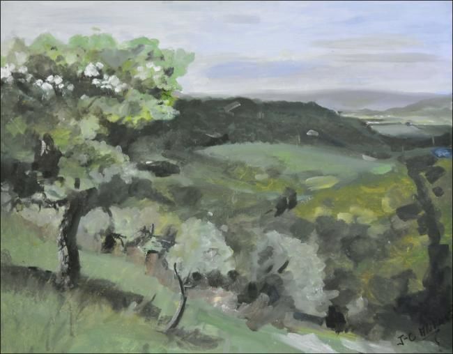 Painting titled "Dans le col" by Jean Claude Ananos, Original Artwork