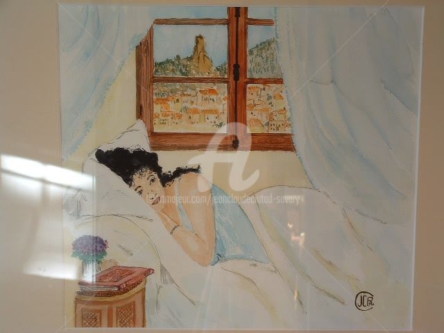 Malerei mit dem Titel "Le réveil" von Jc C-S ' Art, Original-Kunstwerk, Aquarell