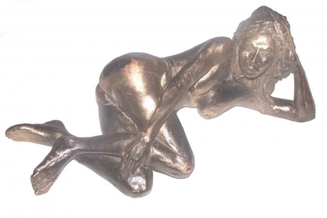 Sculpture titled "Nonchalante" by Gaïd, Original Artwork, Metals